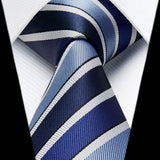 Stripe Tie Handkerchief Set - 35 BLUE/NAVY