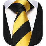 Stripe 2.17' Skinny Formal Tie - D- YELLOW/BLACK