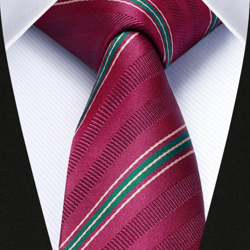 Stripe 2.17' Skinny Formal Tie - D-BURGUNDY