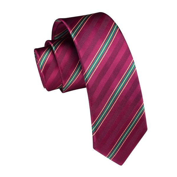 Stripe 2.17' Skinny Formal Tie - D-BURGUNDY