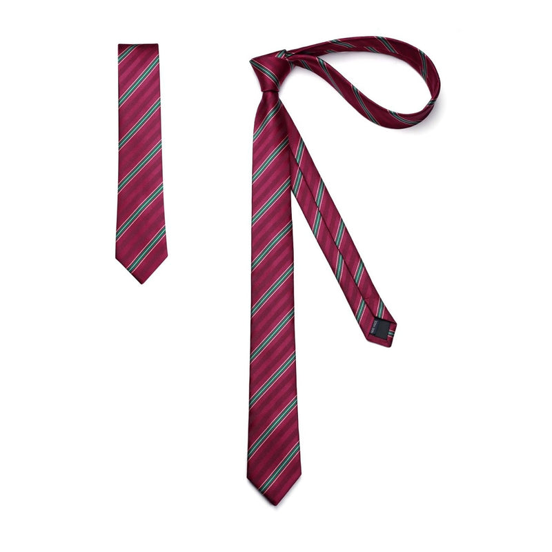 Stripe 2.17' Skinny Formal Tie - D-BURGUNDY