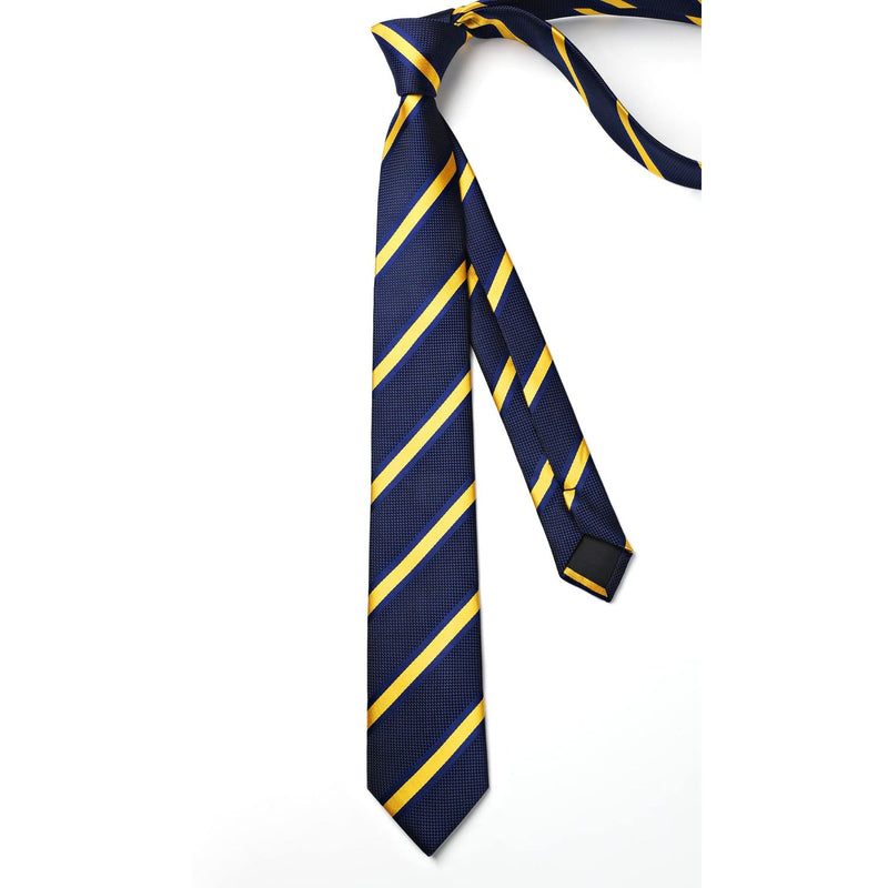 Stripe 2.17' Skinny Formal Tie - D- BLUE/YELLOW