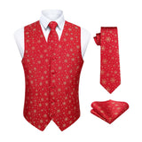 Christmas 3pc Suit Vest - RED-SNOW