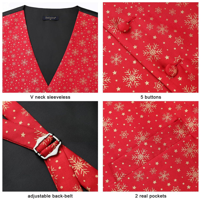 Christmas 3pc Suit Vest - RED-SNOW