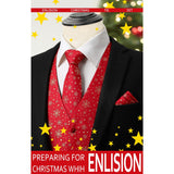 Christmas 3pc Suit Vest - RED-SNOW