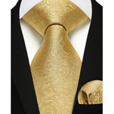 Paisley 4pc Suit Vest Set - A01-GOLD