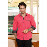 Casual Formal Shirt with Pocket - HOT PINK