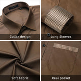 Casual Formal Shirt with Pocket - BROWN