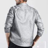 Men's Long Sleeve Shirt With Printing - 06-WHITE SILVER