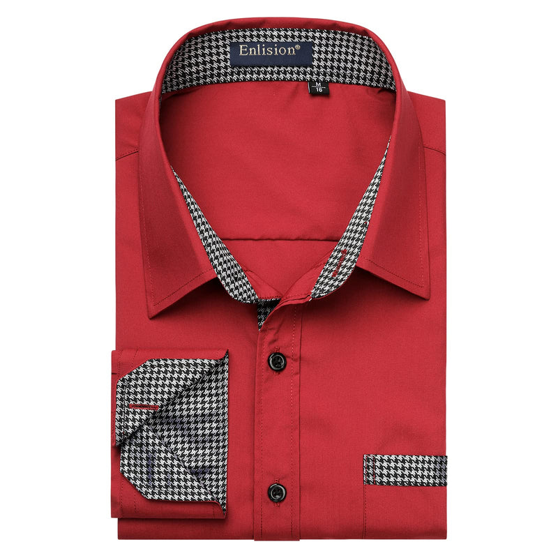 Casual Formal Shirt with Pocket - RED