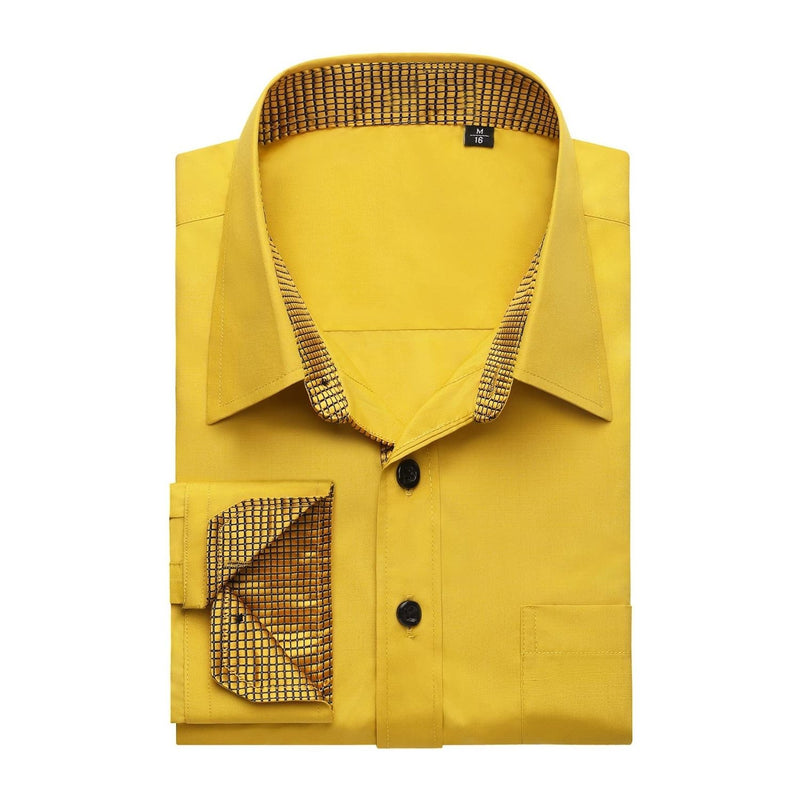 Casual Formal Shirt with Pocket - 03-YELLOW