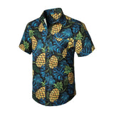 Funky Hawaiian Shirts with Pocket - A-BLUE/YELLOW