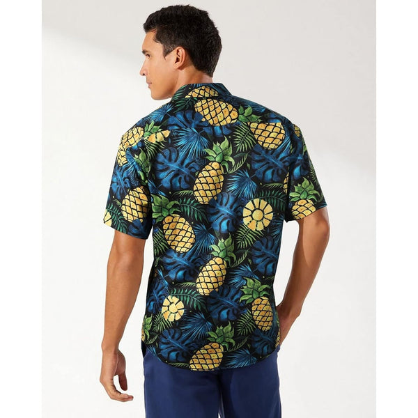 Funky Hawaiian Shirts with Pocket - A-BLUE/YELLOW