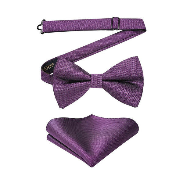 Houndstooth Pre-Tied Bow Tie - 01-PURPLE2