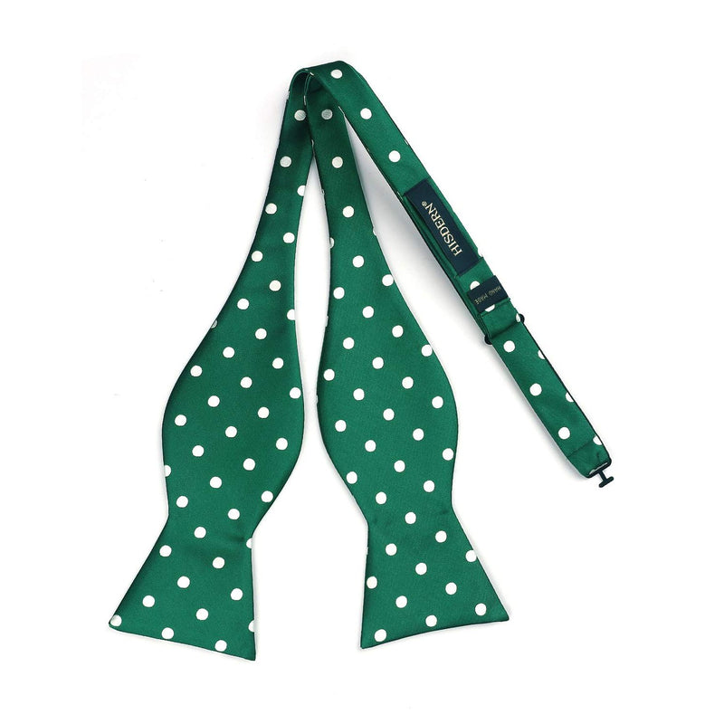 Polka Dots Bow Tie & Pocket Square - C-GREEN/WHITE