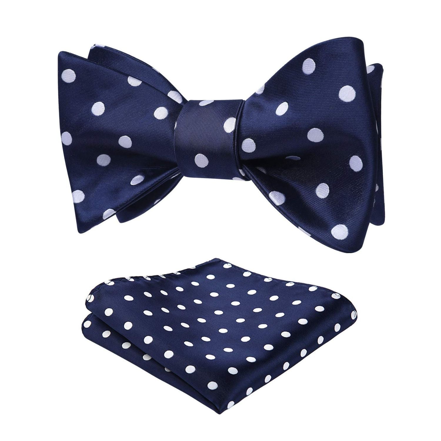 Polka Dots Bow Tie & Pocket Square - F-BLUE/WHITE – Hisdern