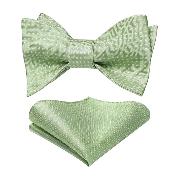 Stripe Bow Tie & Pocket Square - SAGE GREEN
