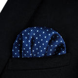 Polka Dots Bow Tie & Pocket Square - NAVY BLUE
