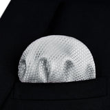 Houndstooth Bow Tie & Pocket Square - SILVER