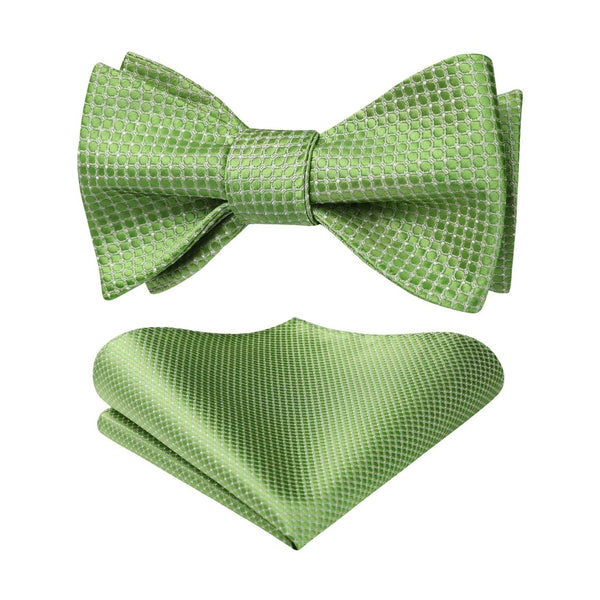 Houndstooth Bow Tie & Pocket Square - 01-GREEN