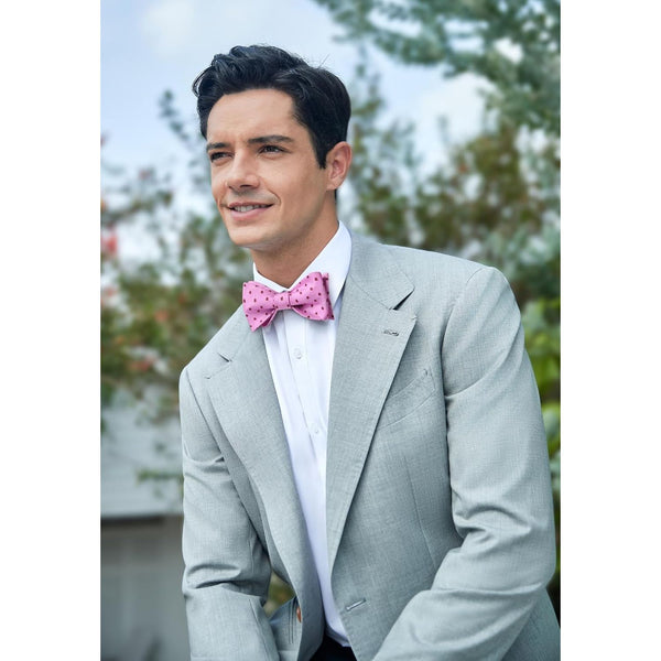 Polka Dots Bow Tie & Pocket Square - HOT PINK/RED DOTS