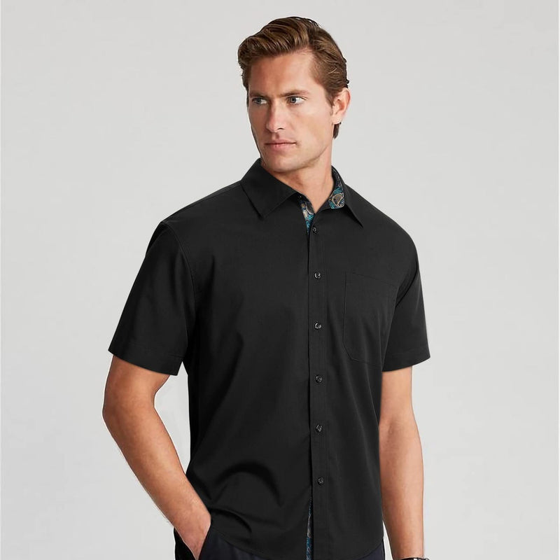 Men's Short Sleeve with Pocket - A1-BLACK