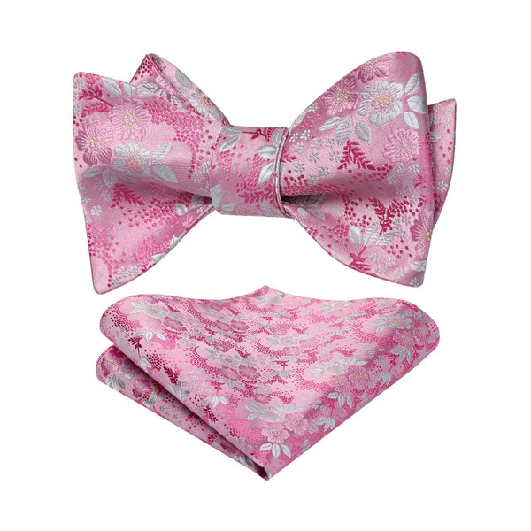 Floral Bow Tie & Pocket Square - E-02 PINK