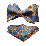 Paisley Bow Tie & Pocket Square - BLUE/GOLD