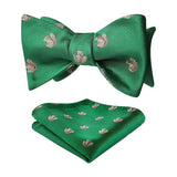 Squirrel Bow Tie & Pocket Square - DARK GREEN