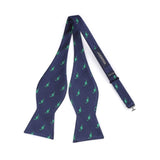 Dinasour Bow Tie & Pocket Square - NAVY BLUE