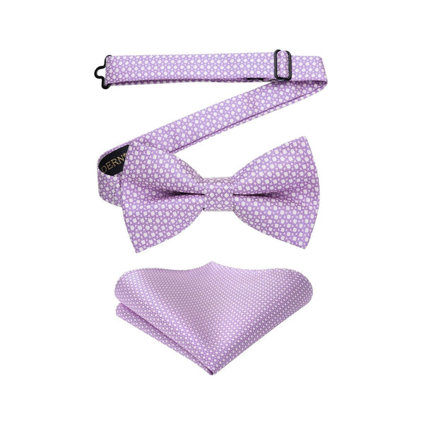 Houndstooth Pre-Tied Bow Tie - 01-PURPLE1