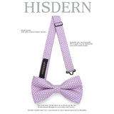 Houndstooth Pre-Tied Bow Tie - 01-PURPLE1
