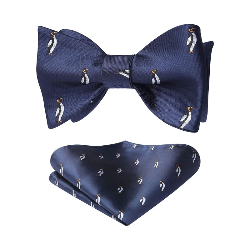 Penguin Bow Tie & Pocket Square - NAVY