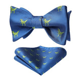 Dinasour Bow Tie & Pocket Square - BLUE
