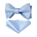 Houndstooth Bow Tie & Pocket Square - BABY BLUE/WHITE