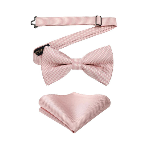 Houndstooth Pre-Tied Bow Tie - 01-PINK