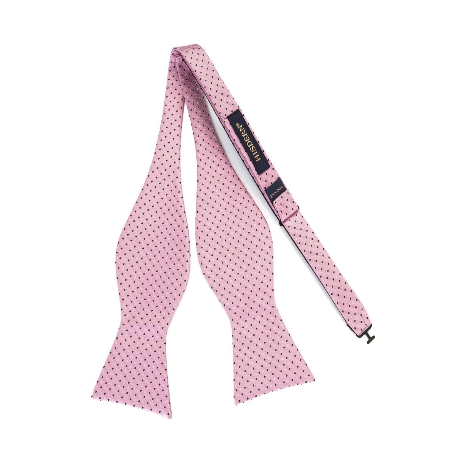 Polka Dots Bow Tie & Pocket Square - 02-PINK/BLACK