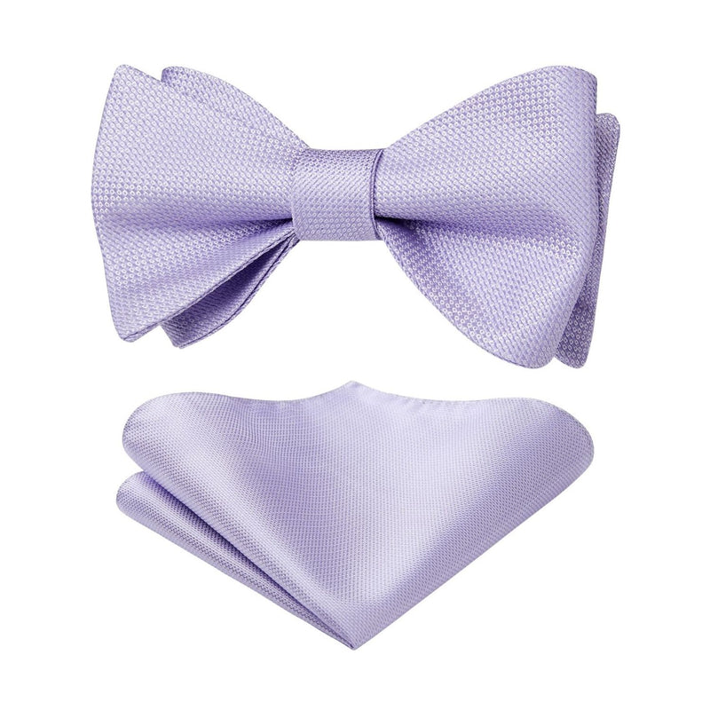 Houndstooth Bow Tie & Pocket Square - 02-PURPLE