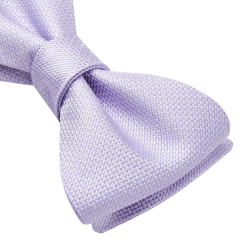 Houndstooth Bow Tie & Pocket Square - 02-PURPLE