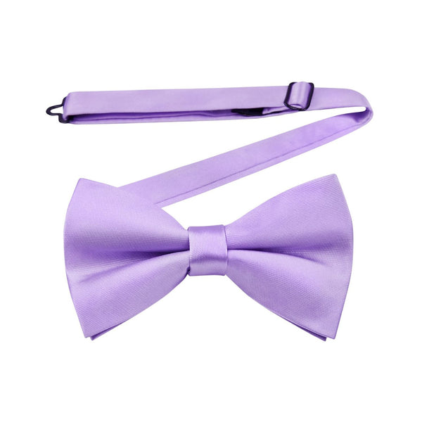 Hisdern Purple Solid Pre-Tied Bow Tie Adjustable For Wedding Party