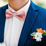 Solid Pre-Tied Bow Tie & Pocket Square - K-CORAL 2