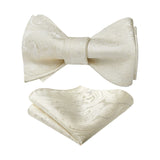 Houndstooth Bow Tie & Pocket Square - CHAMPAGNE-5