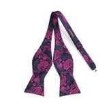 Paisley Bow Tie & Pocket Square - PLUM/NAVY BLUE