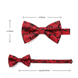 Paisley Pre-Tied Bow Tie - RED-12