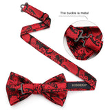 Paisley Pre-Tied Bow Tie - RED-12