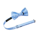 Paisley Pre-Tied Bow Tie & Pocket Square - BABY BLUE