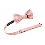 Paisley Pre-Tied Bow Tie & Pocket Square - BABY PINK