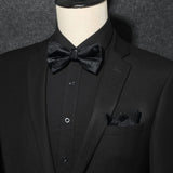 Floral Paisley Bow Tie & Pocket Square Sets - 1-BLACK