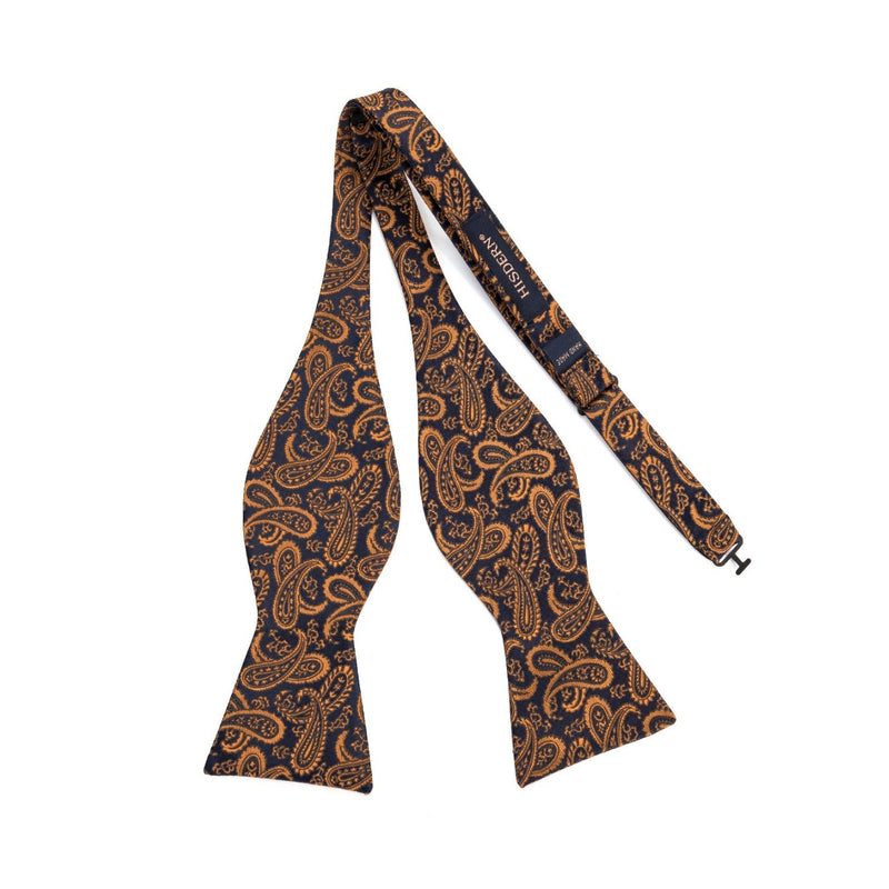 Paisley Bow Tie & Pocket Square - 03-BROWN/GOLD