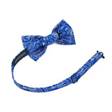 Paisley Pre-Tied Bow Tie & Pocket Square - SAPPHIRE BLUE